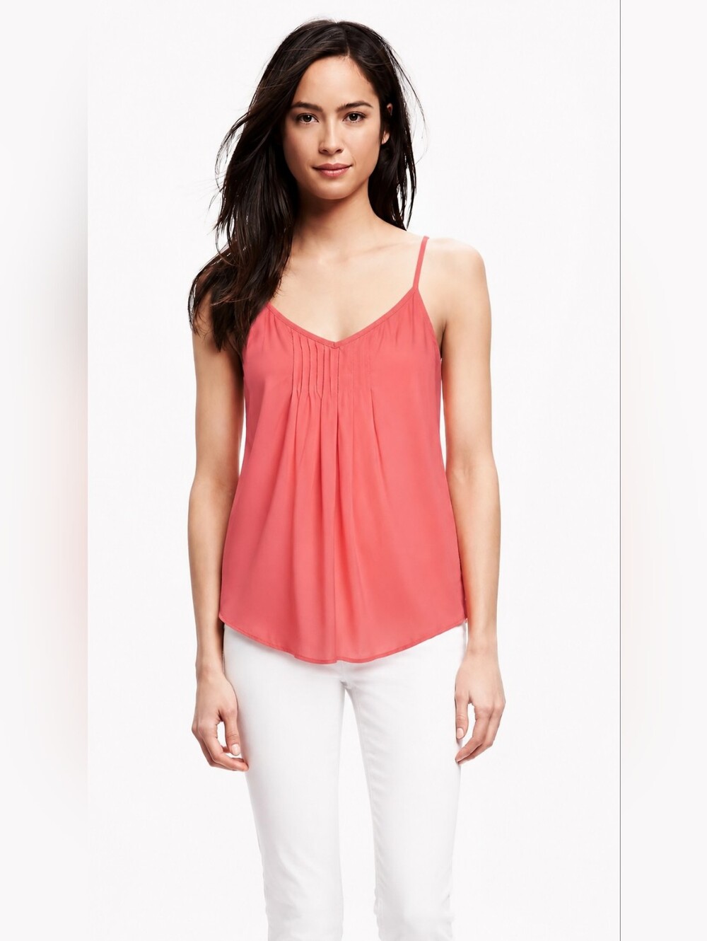 Talula Coral Pleated V-Neck Camisole